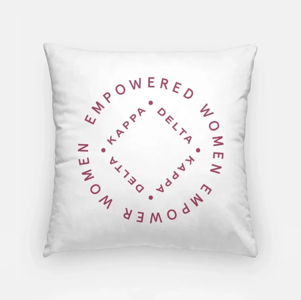 Kappa Delta Empowered Badge 18" Throw Pillow Bold Burgundy