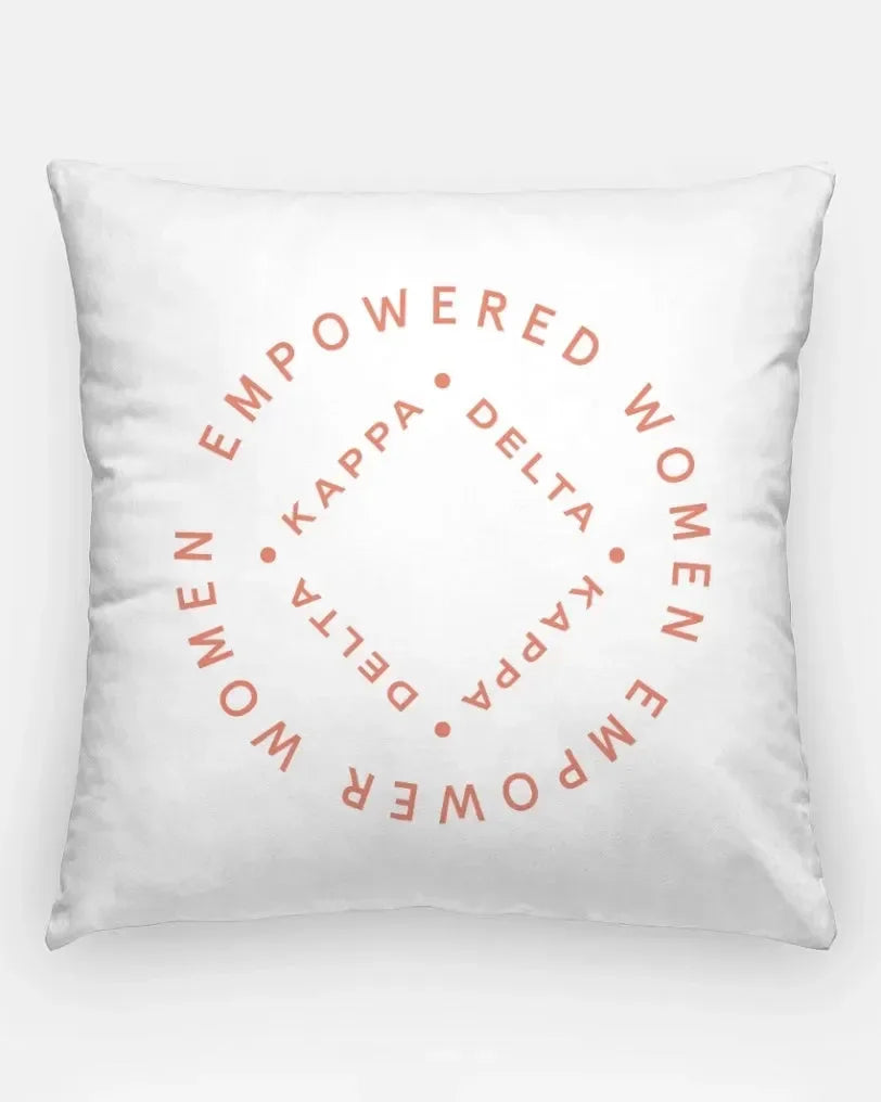 Kappa Delta Empowered Badge 18" Throw Pillow Curious Clay