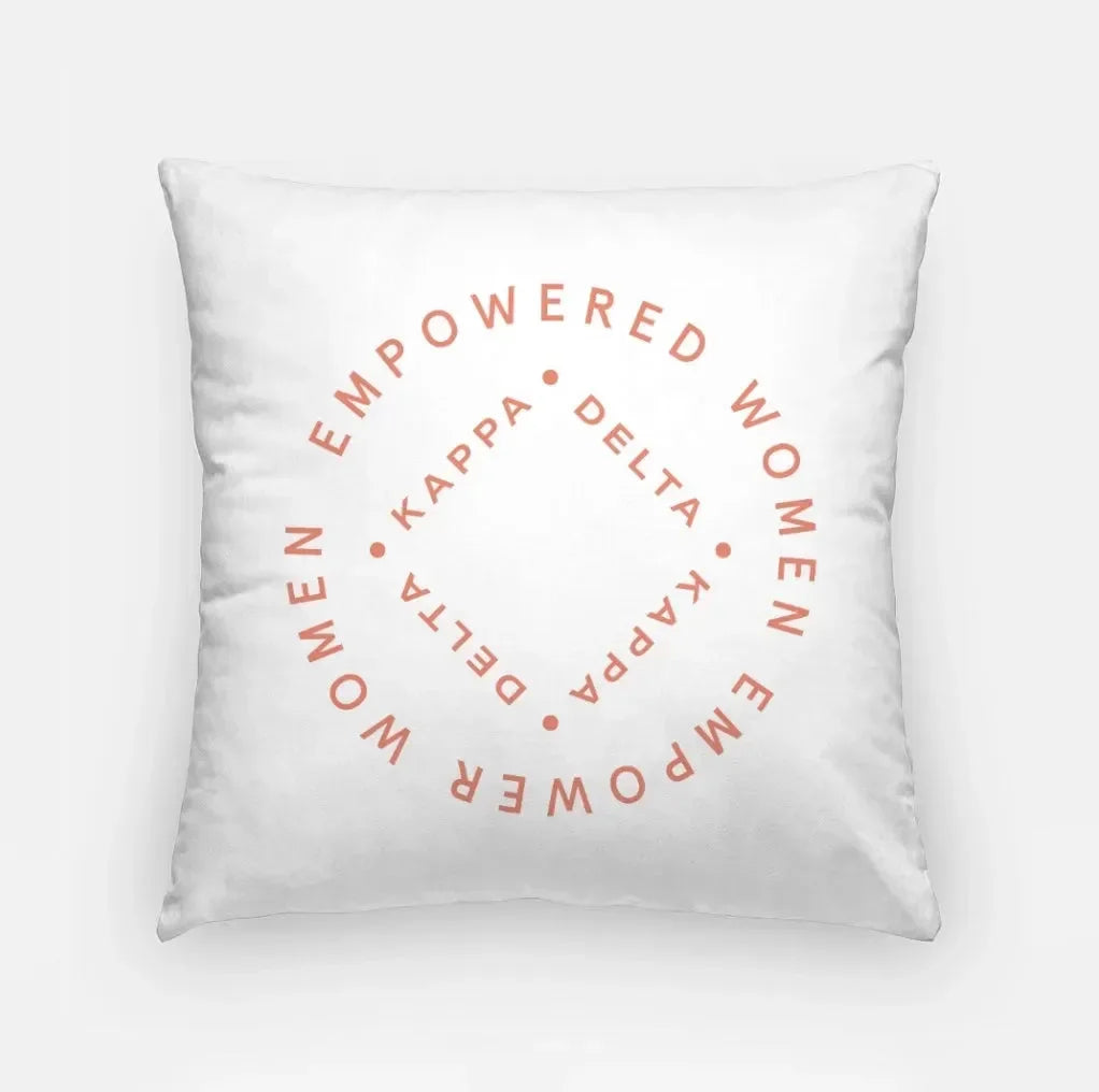 Kappa Delta Empowered Badge 18" Throw Pillow Curious Clay
