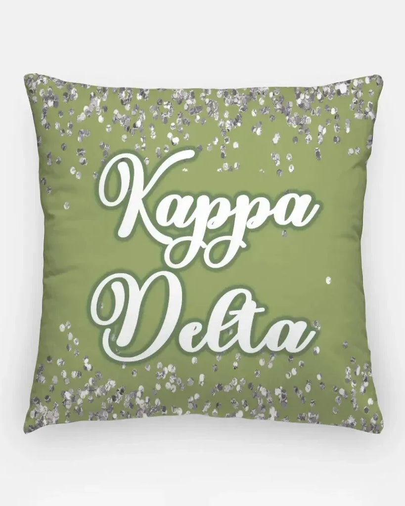 Kappa Delta Glitter 18" Throw Pillow Olive