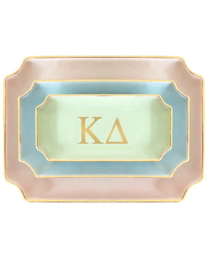 Kappa Delta Gold Monogram Decorative Tray | Kaydee Big Little Gifts
