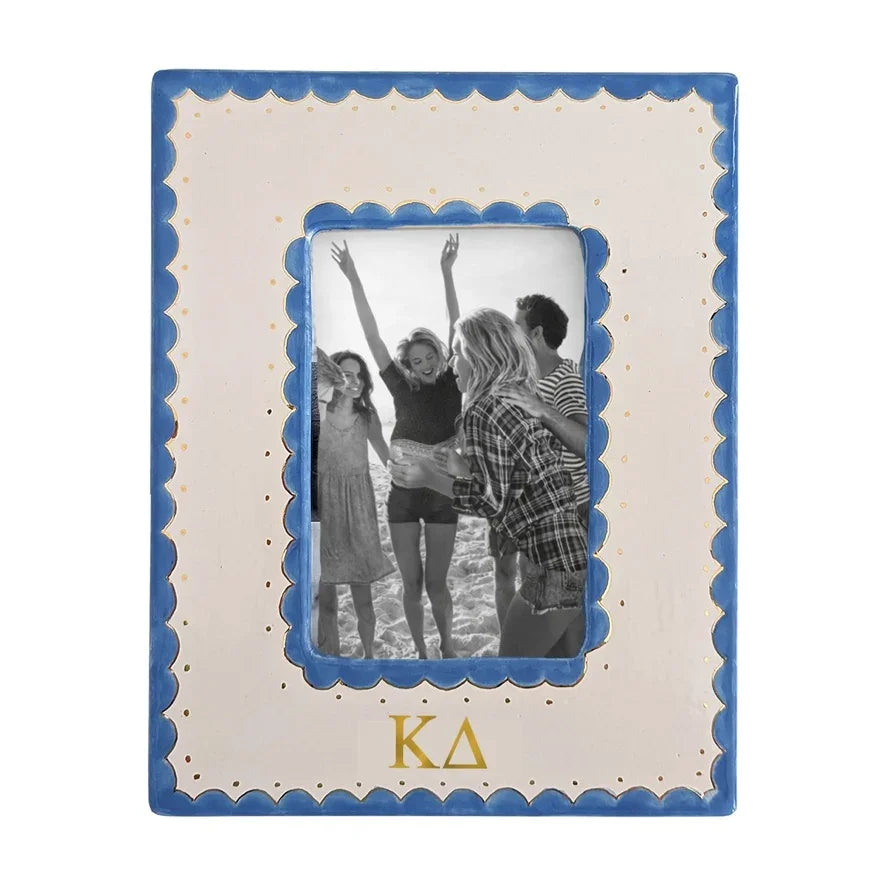 Kappa Delta Scallop Monogrammed Picture Frame French Blue