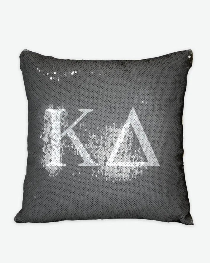 Kappa Delta Sequin Pillow Cover Greek Letters | Kaydee Dorm Decor