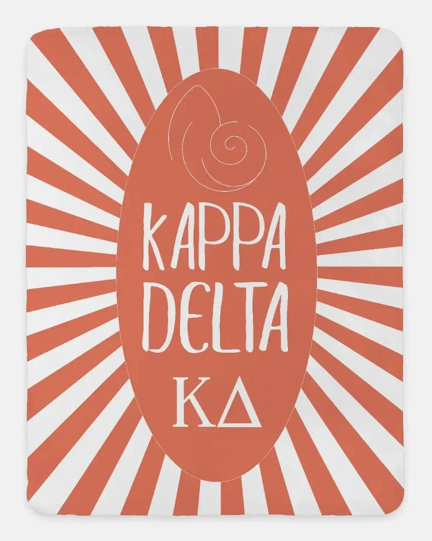 Kappa Delta Starburst XL 60x80 Sherpa Throw Blanket Confident Coral