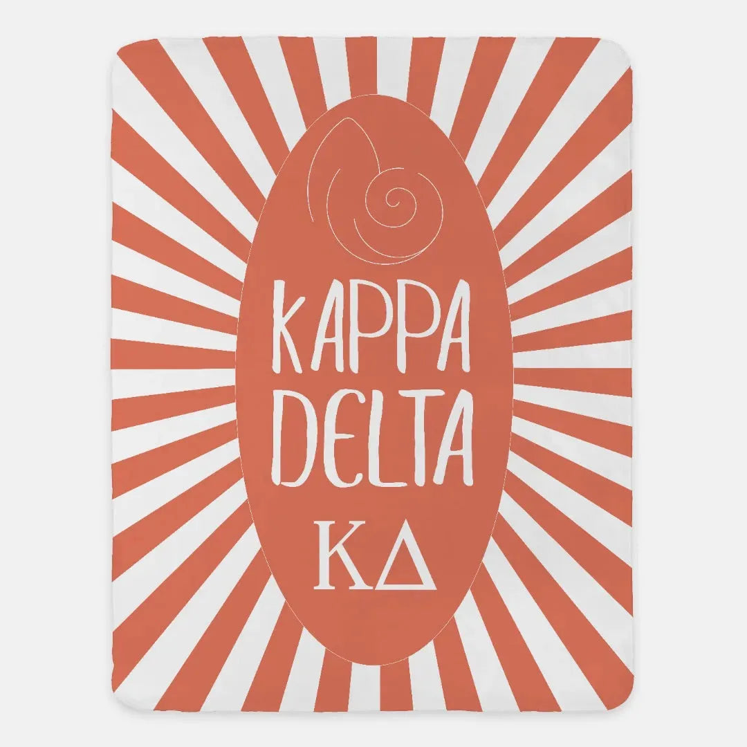 Kappa Delta Starburst XL 60x80 Sherpa Throw Blanket Confident Coral Throw Blankets