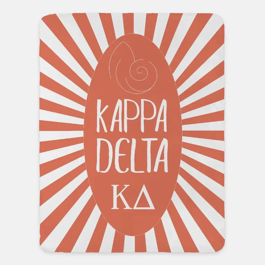 Kappa Delta Starburst XL 60x80 Sherpa Throw Blanket Confident Coral