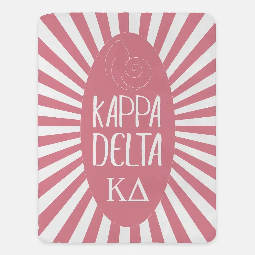 Kappa Delta Starburst XL 60x80 Sherpa Throw Blanket Active Pink Throw Blankets