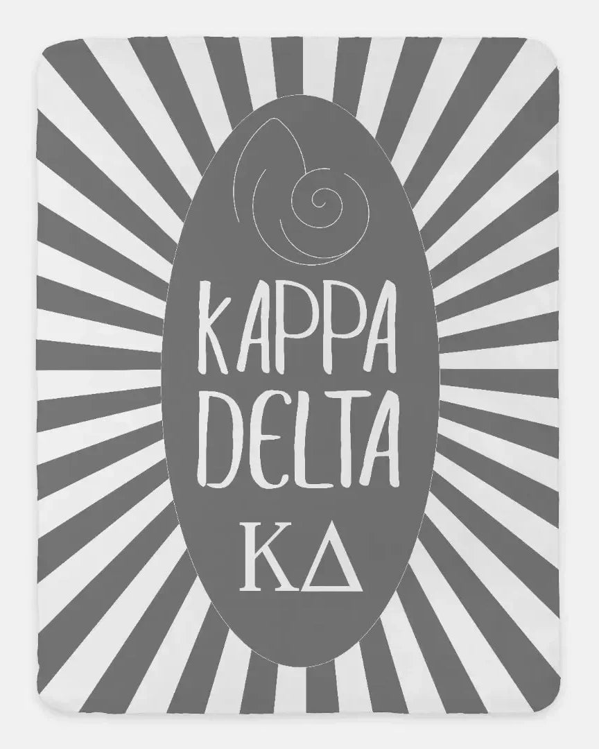 Kappa Delta Starburst XL 60x80 Sherpa Throw Blanket Soft Gray Throw Blankets