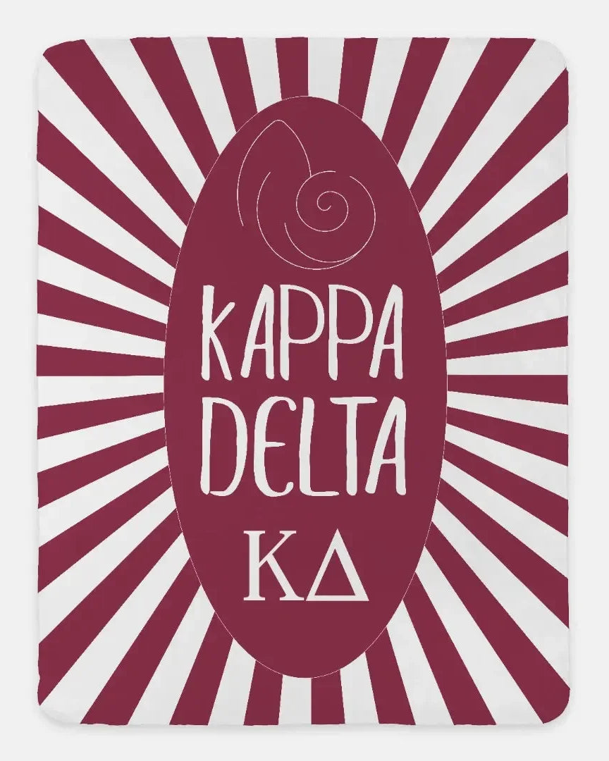 Kappa Delta Starburst XL 60x80 Sherpa Throw Blanket Burgundy Throw Blankets