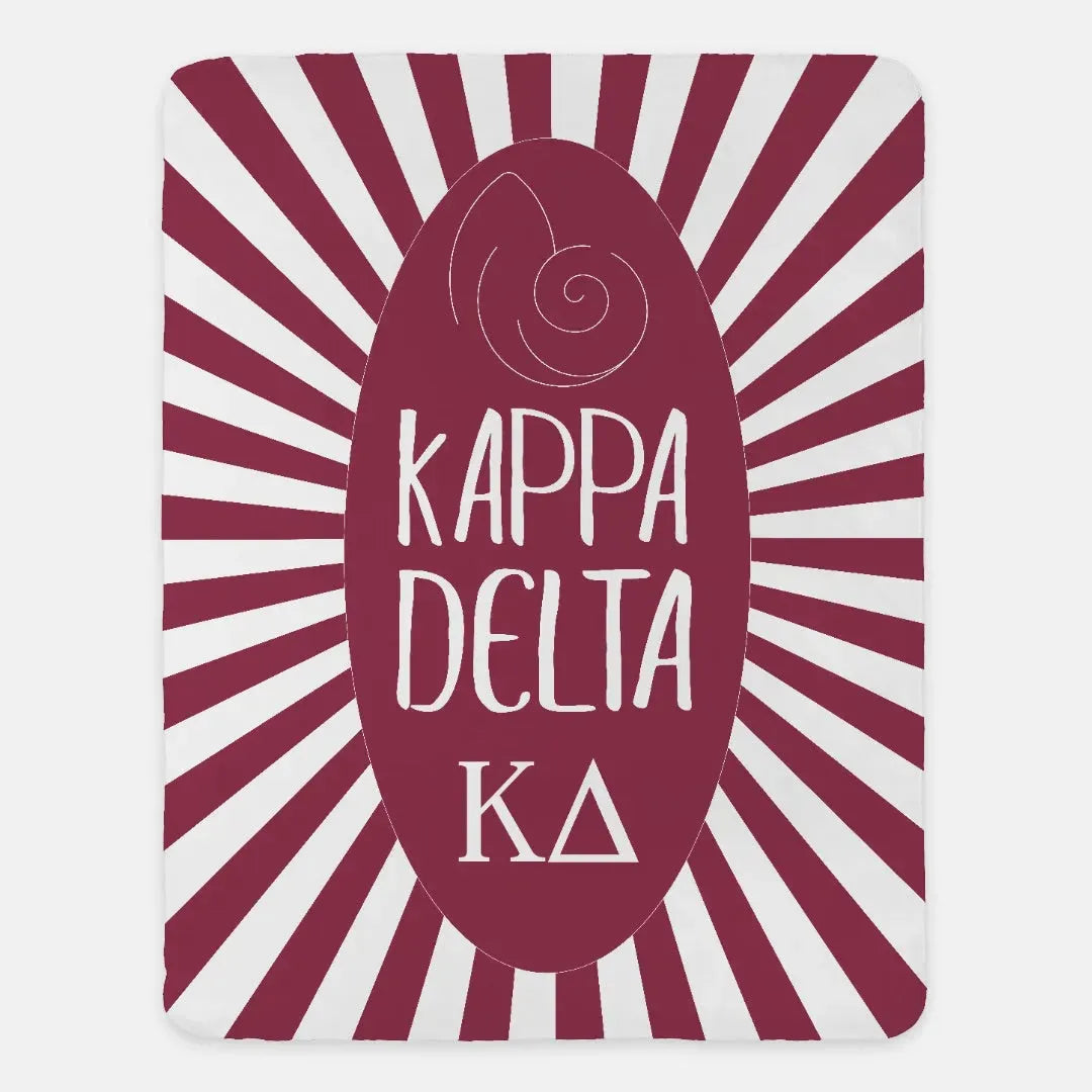 Kappa Delta Starburst XL 60x80 Sherpa Throw Blanket Burgundy Throw Blankets
