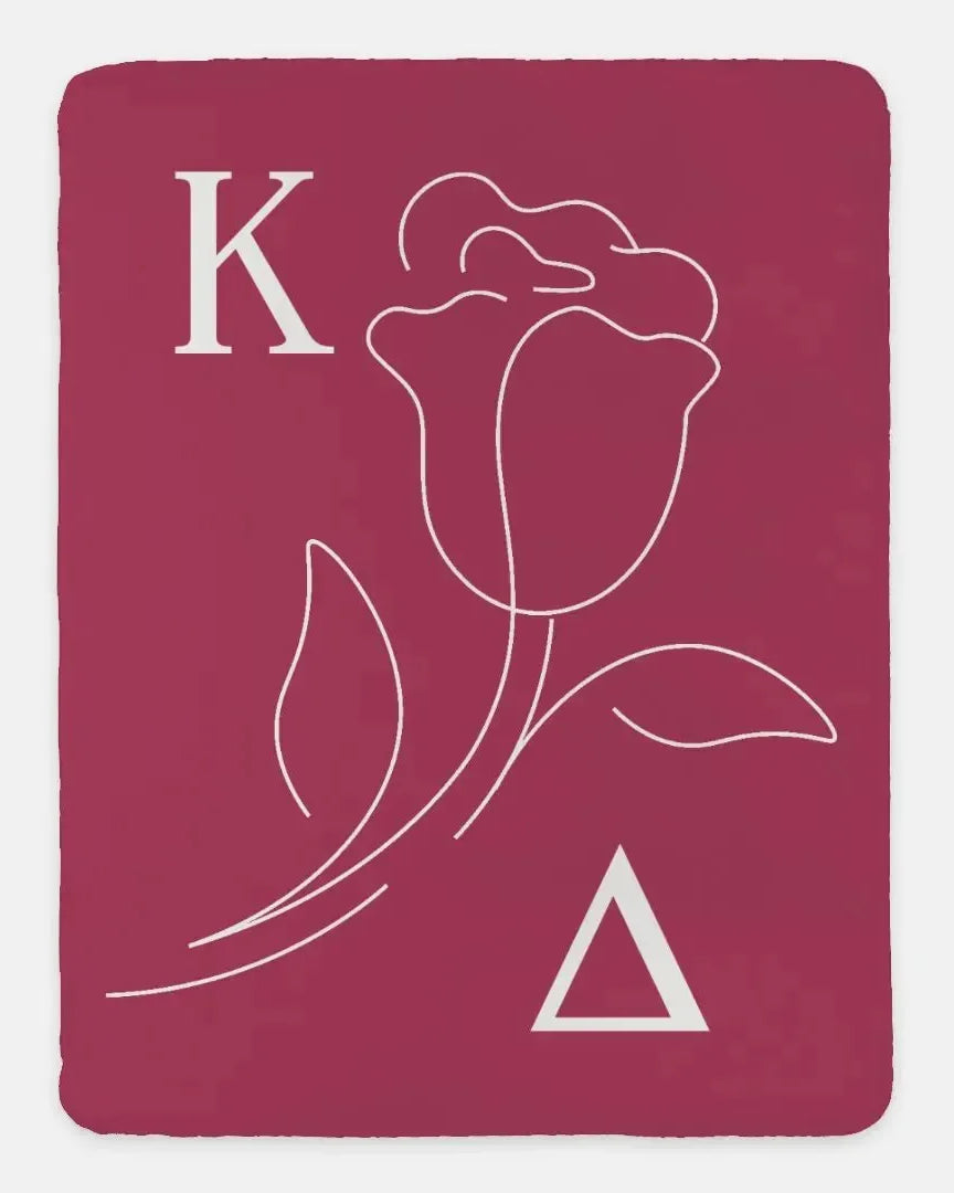 Kappa Delta XL 60x80 Sherpa Throw Blanket - Rose Icon
