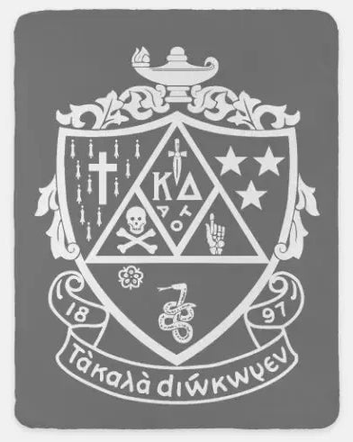 Kappa Delta XL 60x80 Sherpa Throw Blanket - Crest Soft Gray Throw Blankets