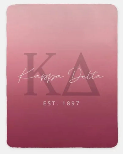 Kappa Delta XL 60x80 Sherpa Throw Blanket - Ombre Burgundy