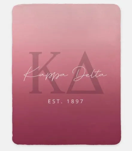 Kappa Delta XL 60x80 Sherpa Throw Blanket - Ombre Burgundy