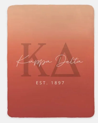 Kappa Delta XL 60x80 Sherpa Throw Blanket - Ombre Clay