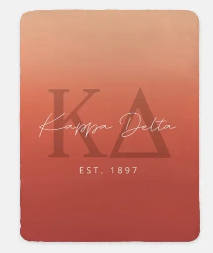 Kappa Delta XL 60x80 Sherpa Throw Blanket - Ombre Clay