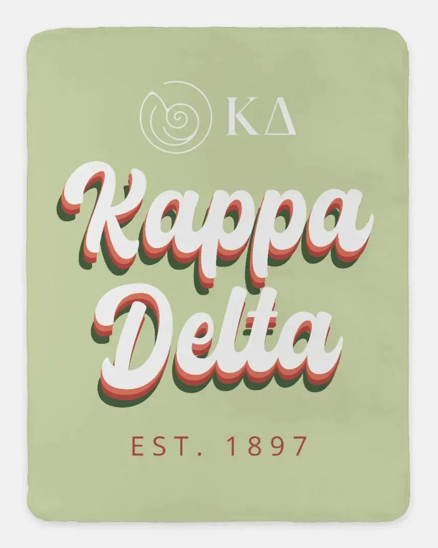 Kappa Delta XL 60x80 Sherpa Throw Blanket - Retro