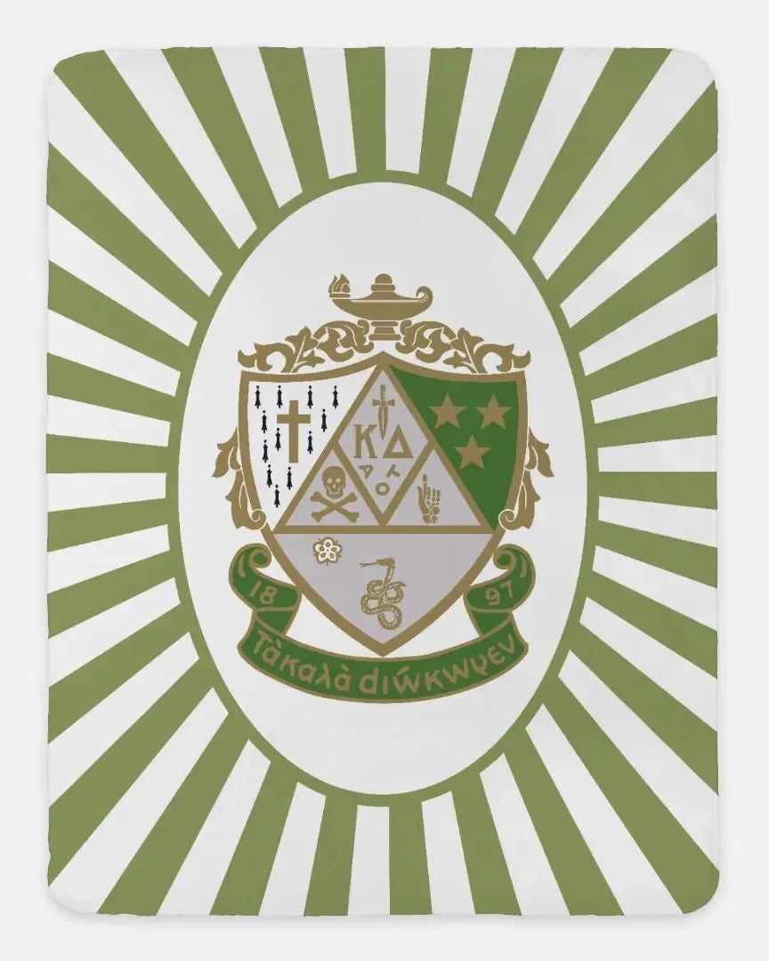 Kappa Delta XL 60x80 Sherpa Throw Blanket - Starburst Crest Throw Blankets