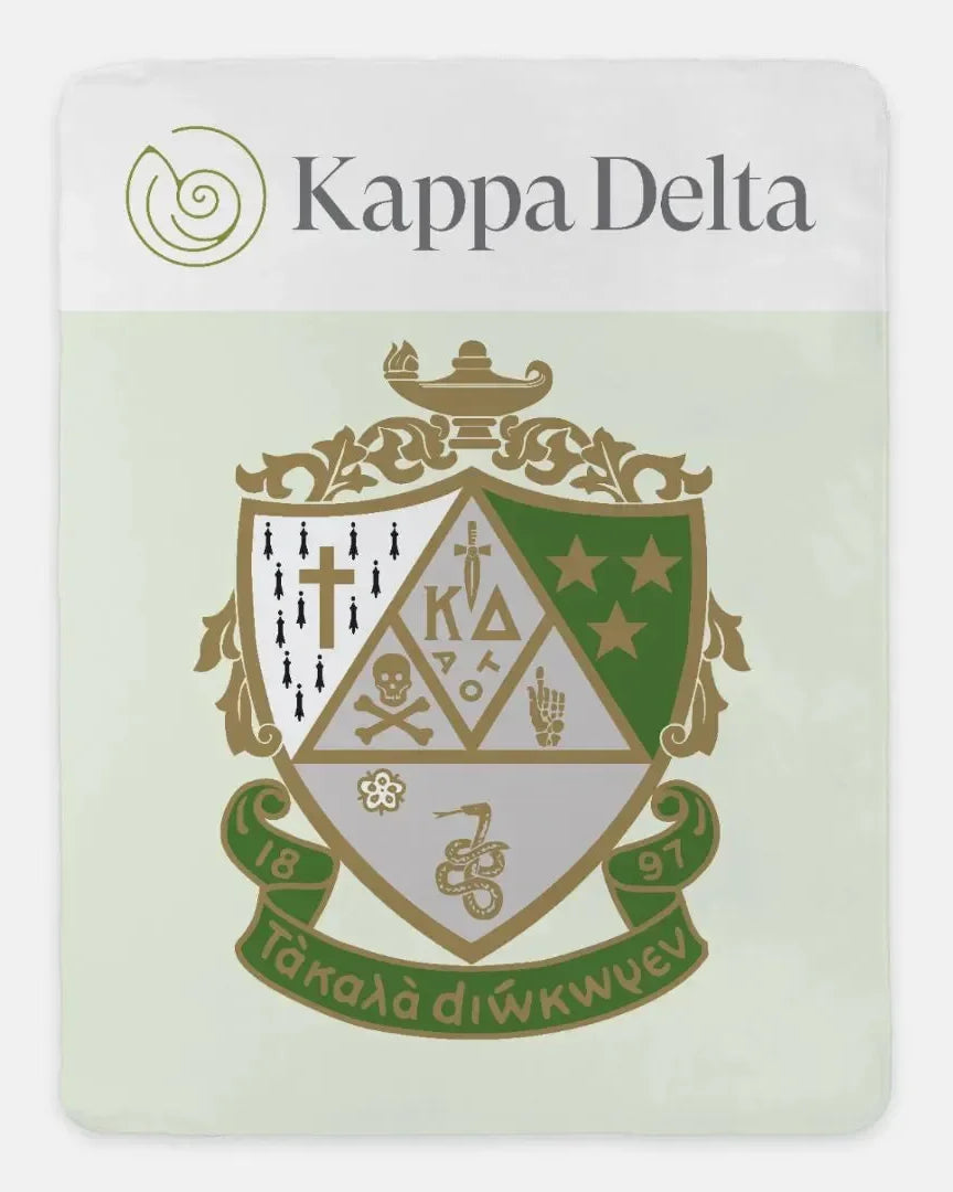 Kappa Delta XL 60x80 Sherpa Throw Blanket - Wide Band Crest