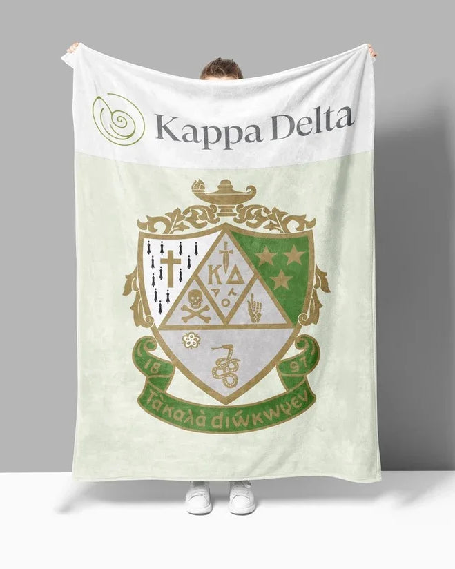 Kappa Delta XL 60x80 Sherpa Throw Blanket - Wide Band Crest