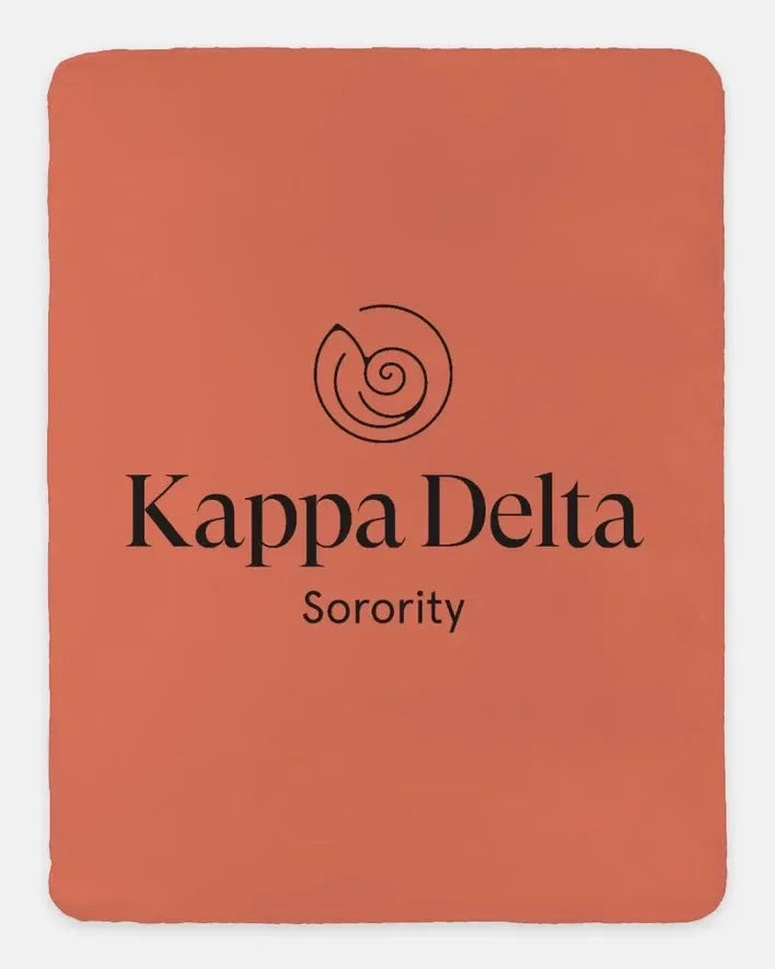 Kappa Delta XL 60x80 Traditional Sherpa Throw Blanket Coral Throw Blankets