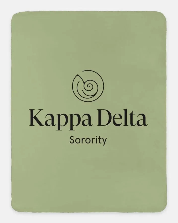 Kappa Delta XL 60x80 Traditional Sherpa Throw Blanket Olive Throw Blankets