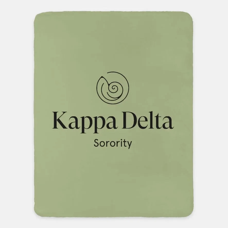 Kappa Delta XL 60x80 Traditional Sherpa Throw Blanket Olive Throw Blankets