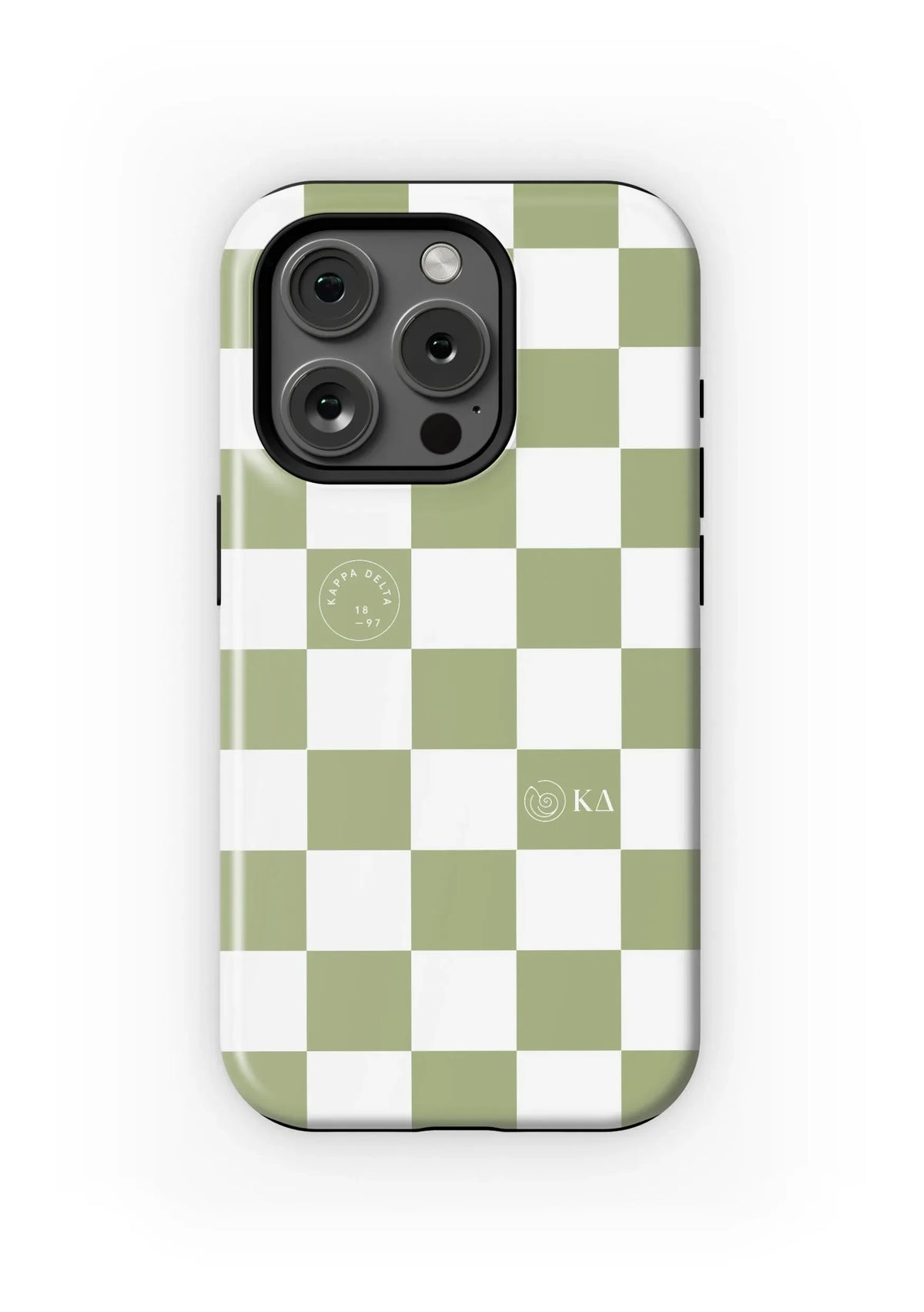 Kappa Delta iPhone 16, 15, 14 Mobile Phone Case - Olive Check Matte Mobile Phone Cases