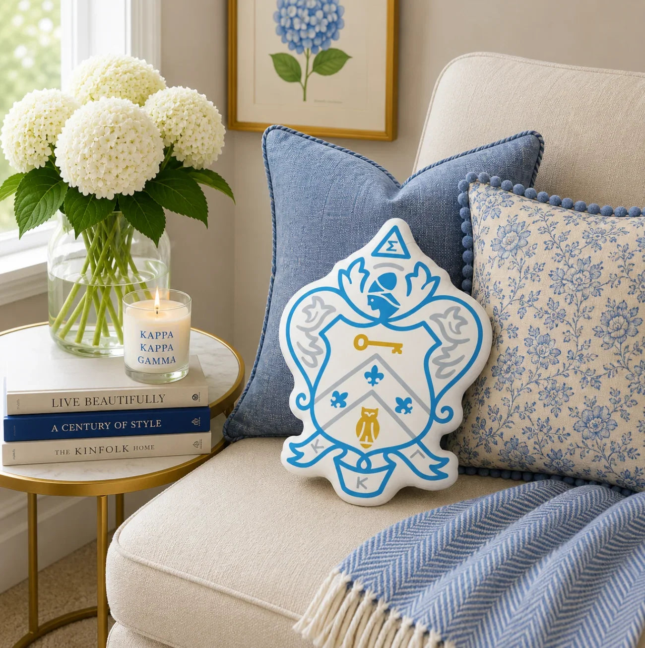 Kappa Kappa Gamma Crest Custom-Shape Throw Pillow | KKG Gifts