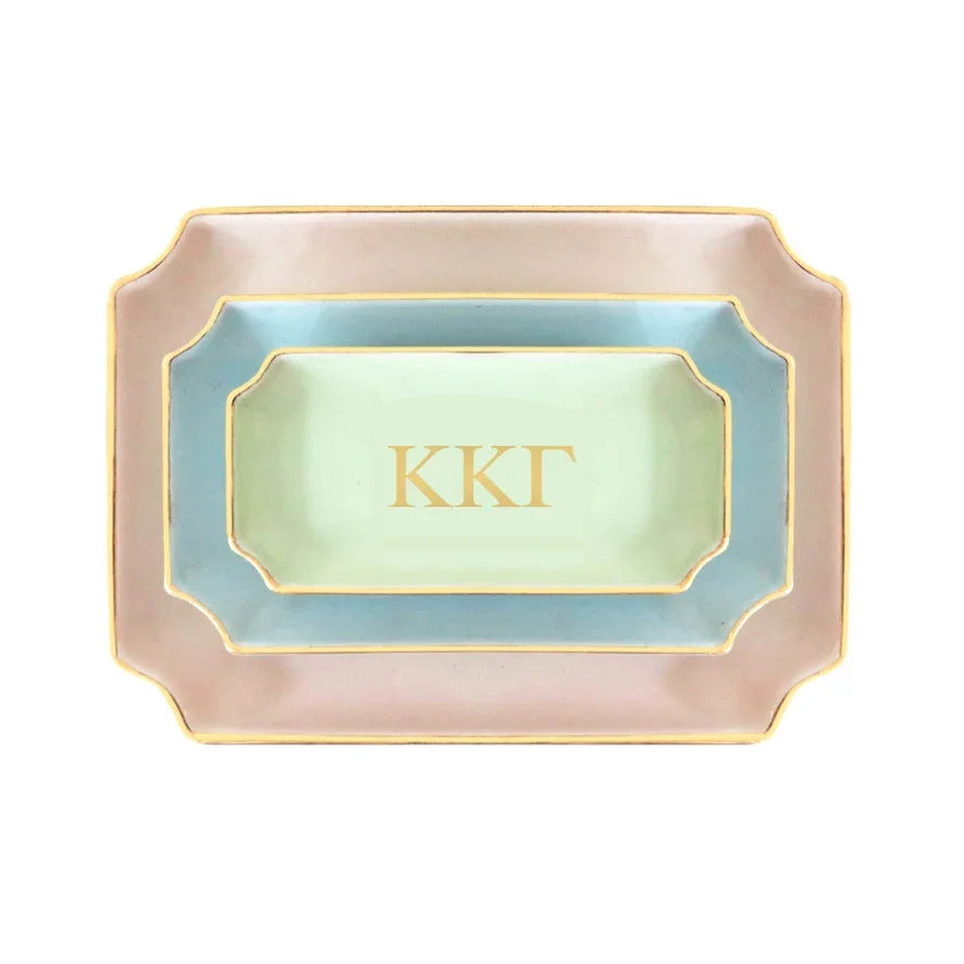 Kappa Kappa Gamma Gold Monogram Decorative Tray | Big Little Gifts