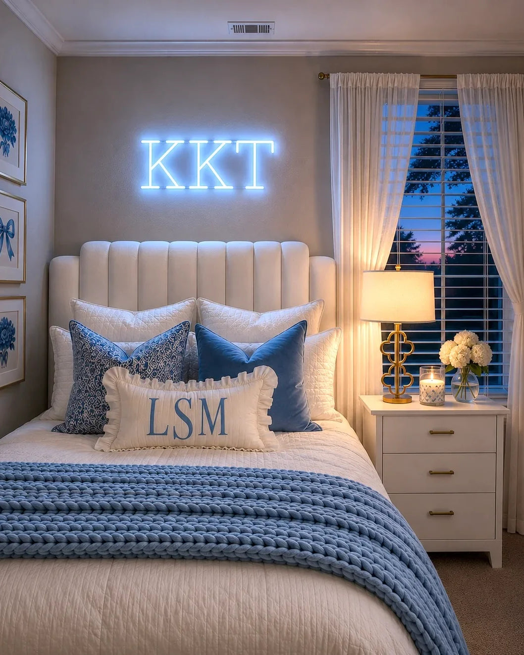 Kappa Kappa Gamma Greek Letters LED Neon Sign w/ Dimmer | KKG Dorm