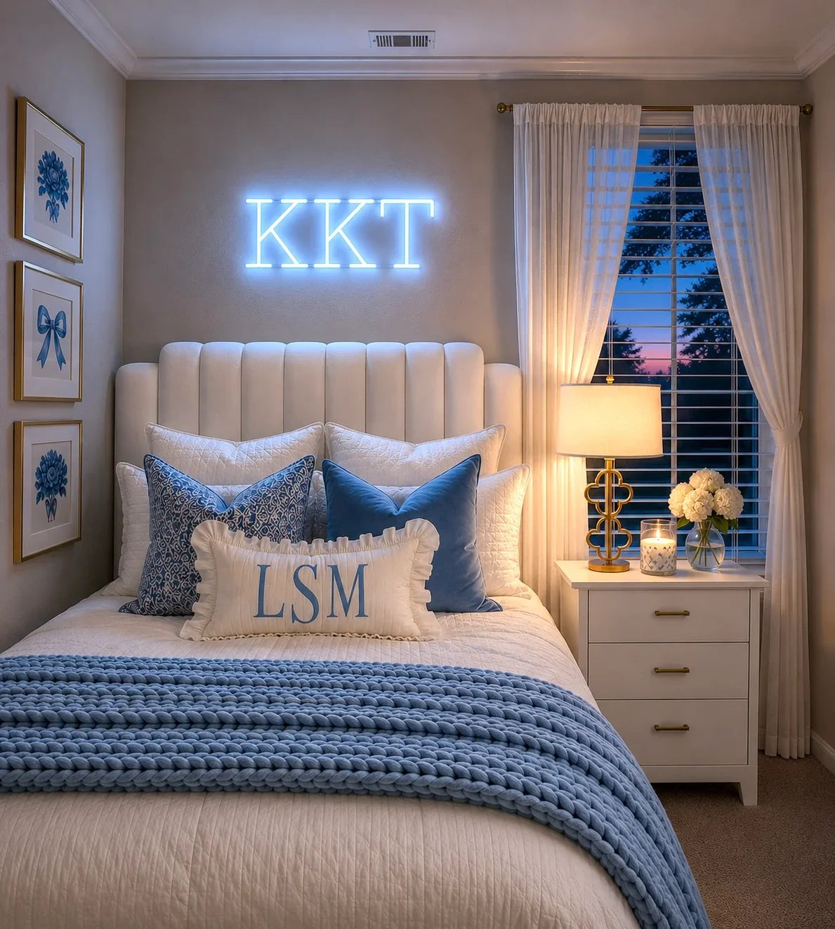 Kappa Kappa Gamma Greek Letters LED Neon Sign w/ Dimmer | KKG Dorm