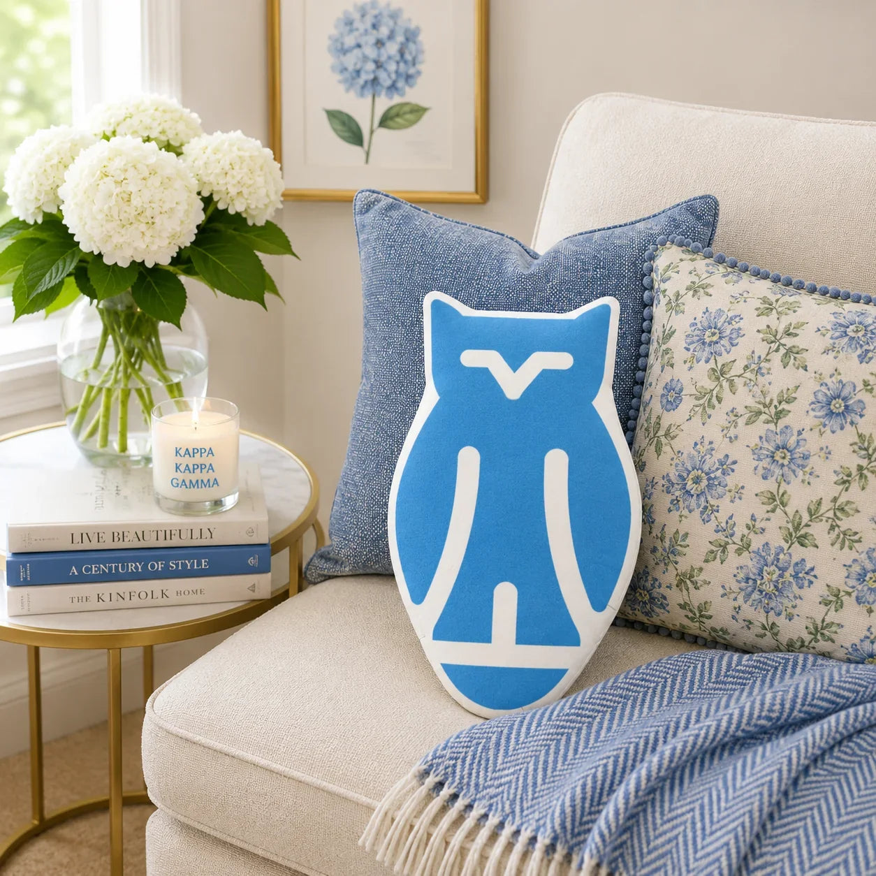Kappa Kappa Gamma Owl Custom-Shape Throw Pillow | KKG Gifts