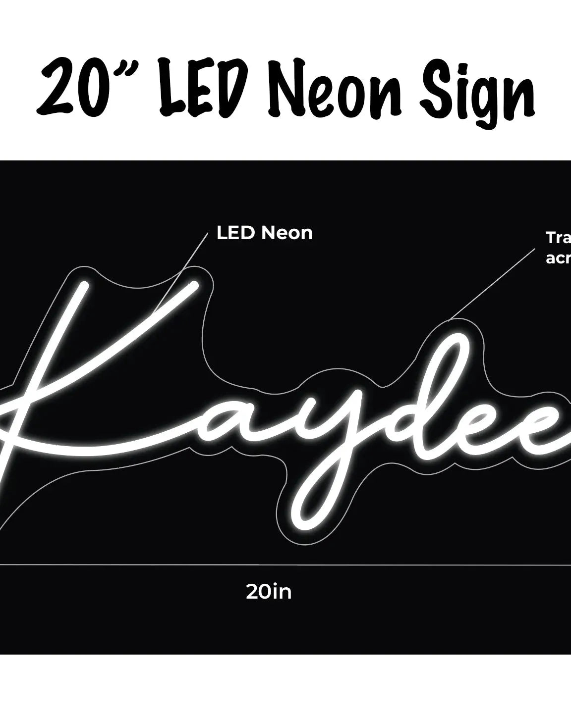 Kaydee LED Neon Script Sign w/ Dimmer Neon Signs