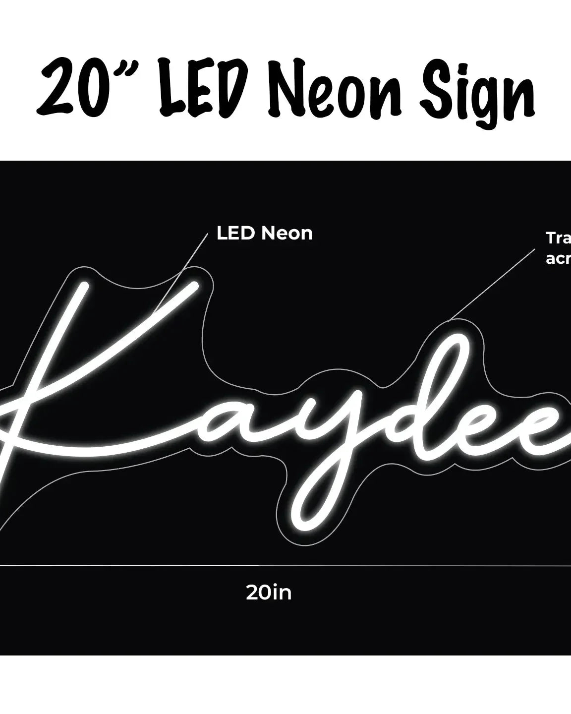 Kaydee LED Neon Script Sign w/ Dimmer Neon Signs