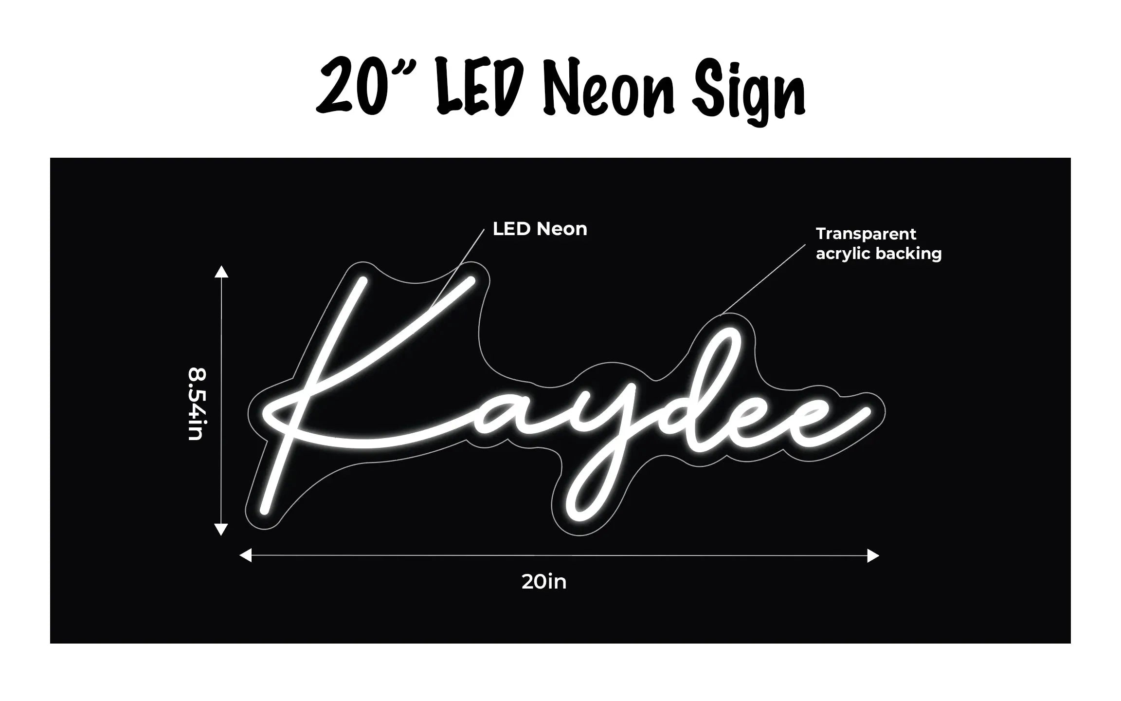 Kaydee LED Neon Script Sign w/ Dimmer Neon Signs
