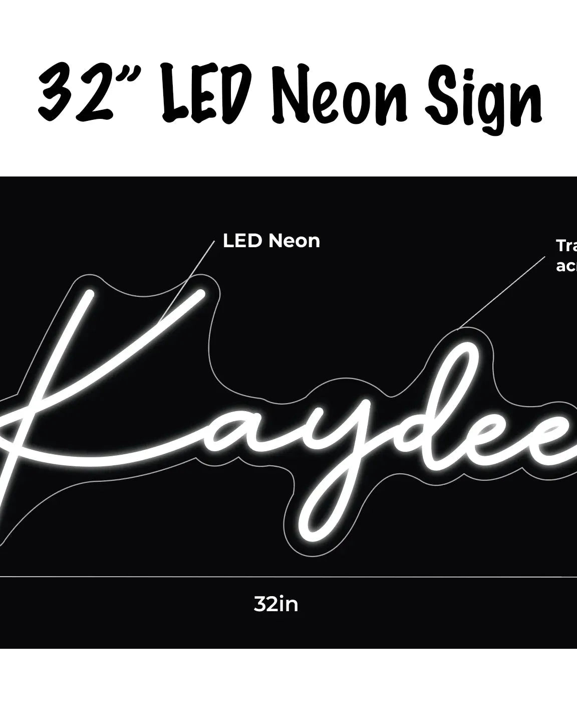 Kaydee LED Neon Script Sign w/ Dimmer Neon Signs