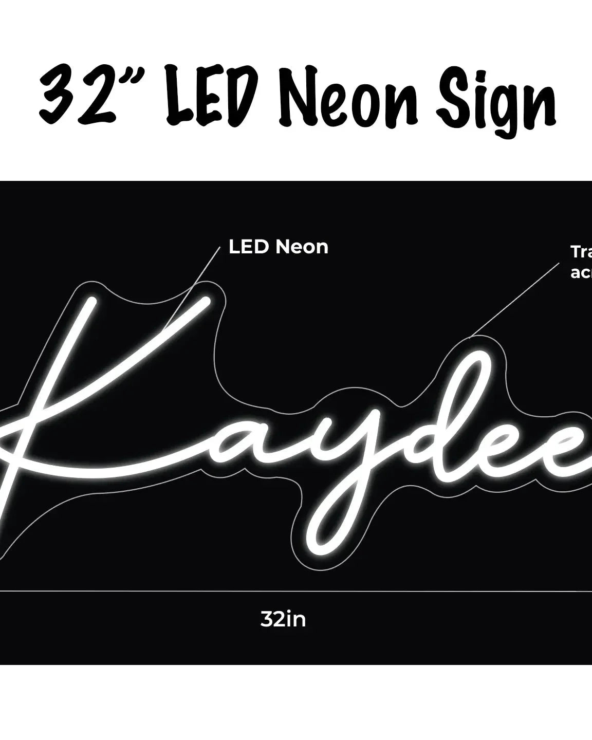 Kaydee LED Neon Script Sign w/ Dimmer Neon Signs