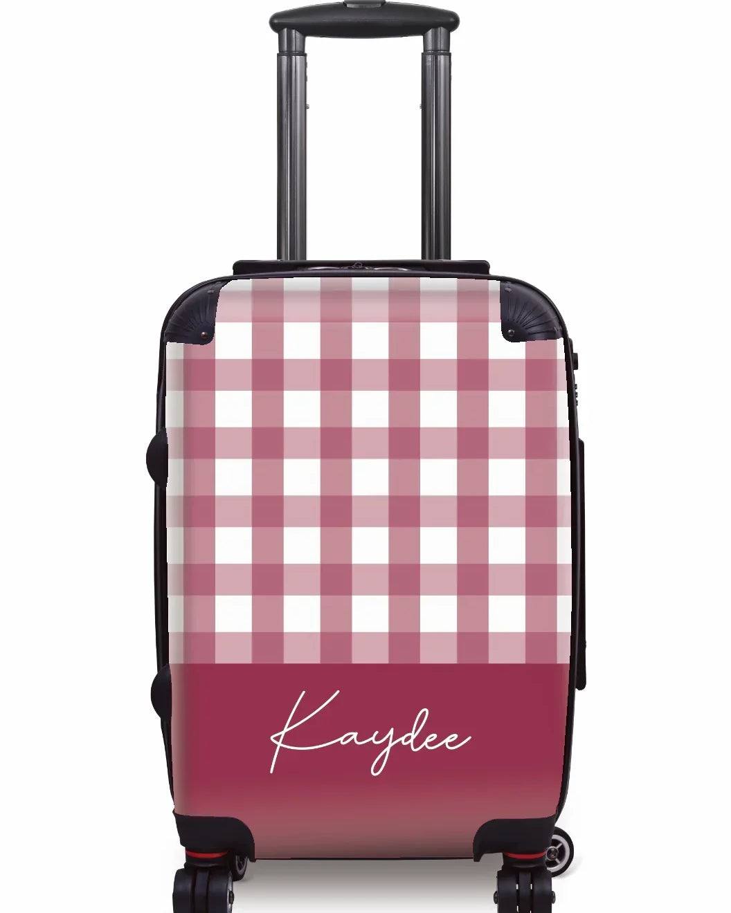 Kaydee Carry-on Suitcase - Gingham Burgundy