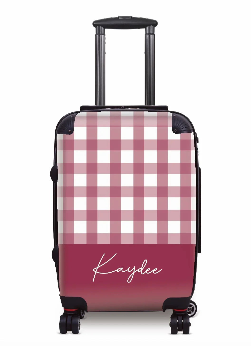 Kaydee Carry-on Suitcase - Gingham Burgundy
