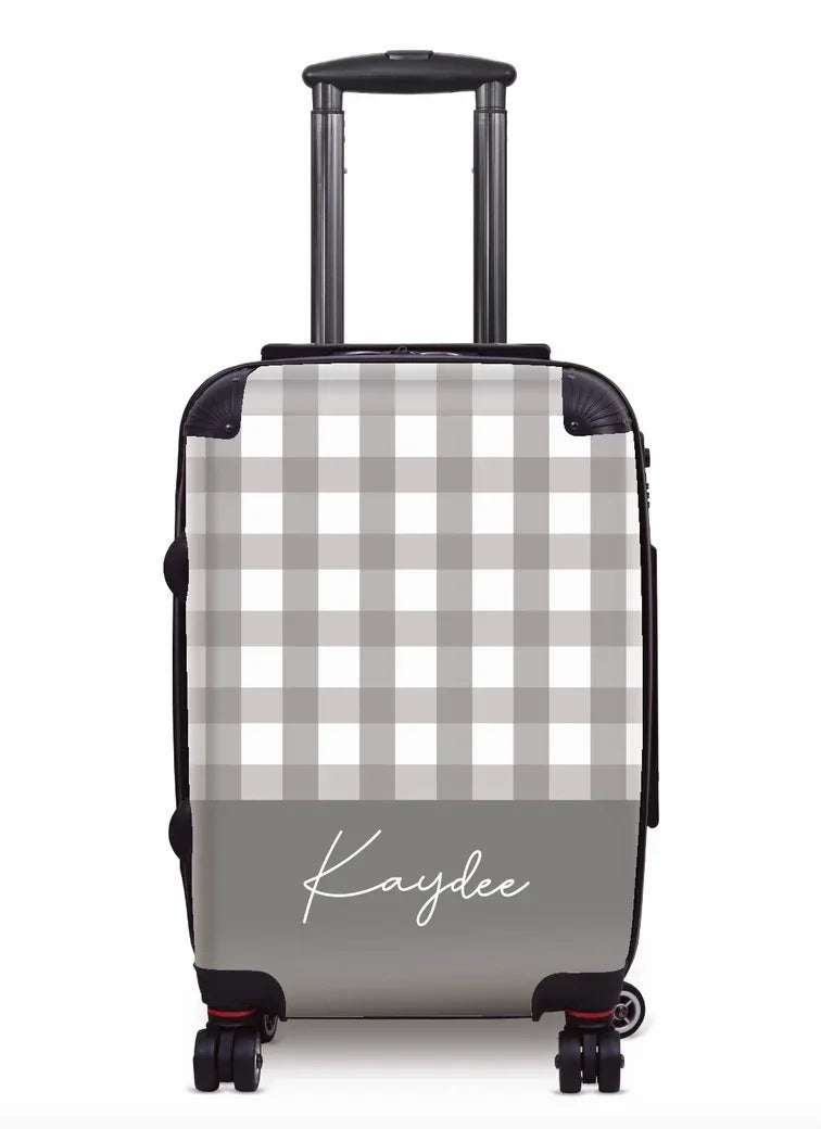 Kaydee Carry-on Suitcase - Gingham Gray