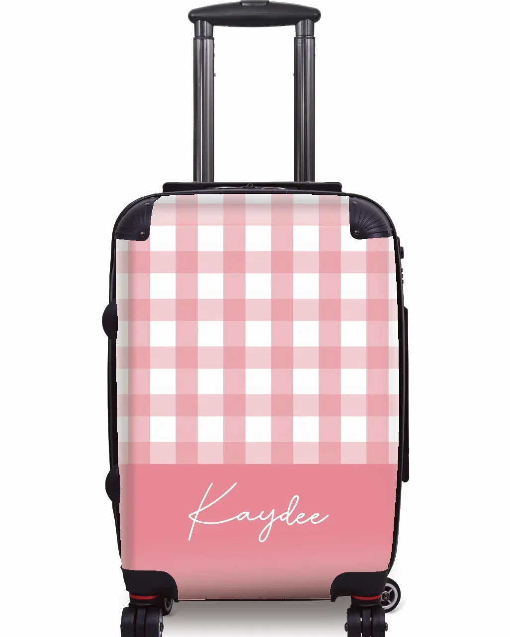 Kaydee Carry-on Suitcase - Gingham Pink