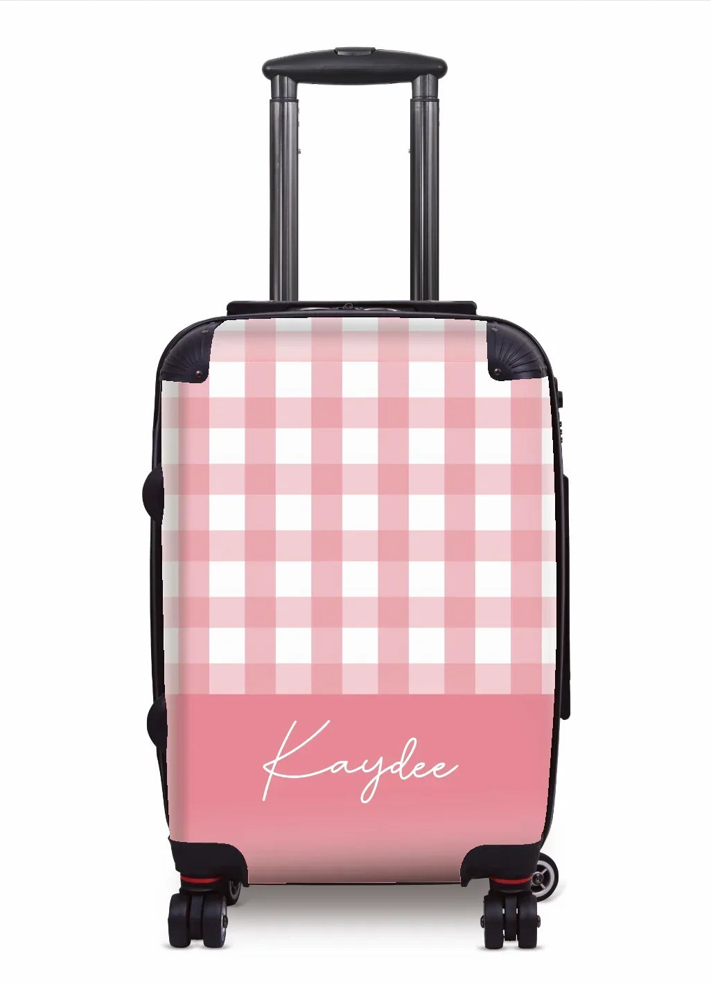 Kaydee Carry-on Suitcase - Gingham Pink
