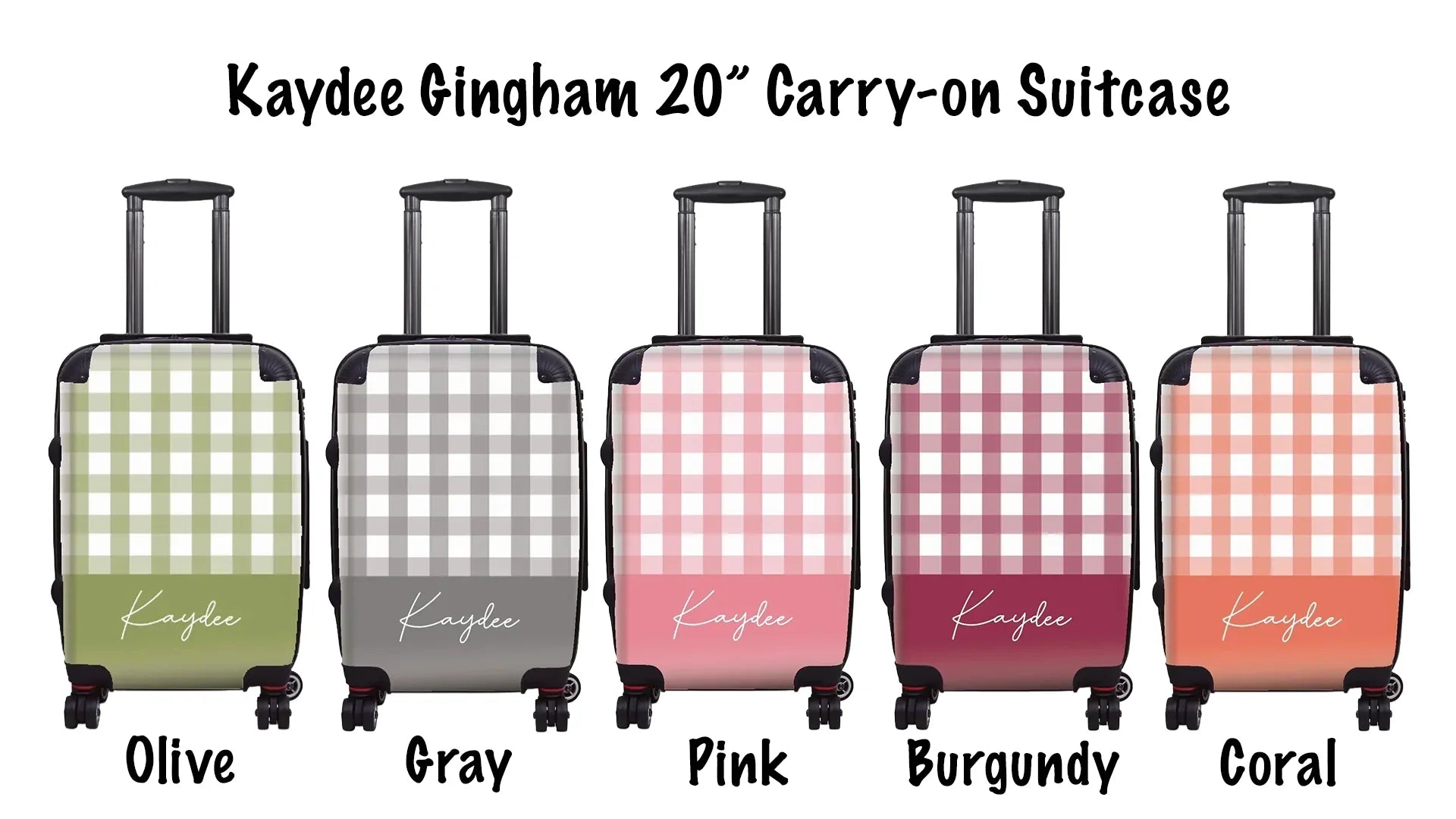Kaydee Gingham 20" Carry-on Swatches