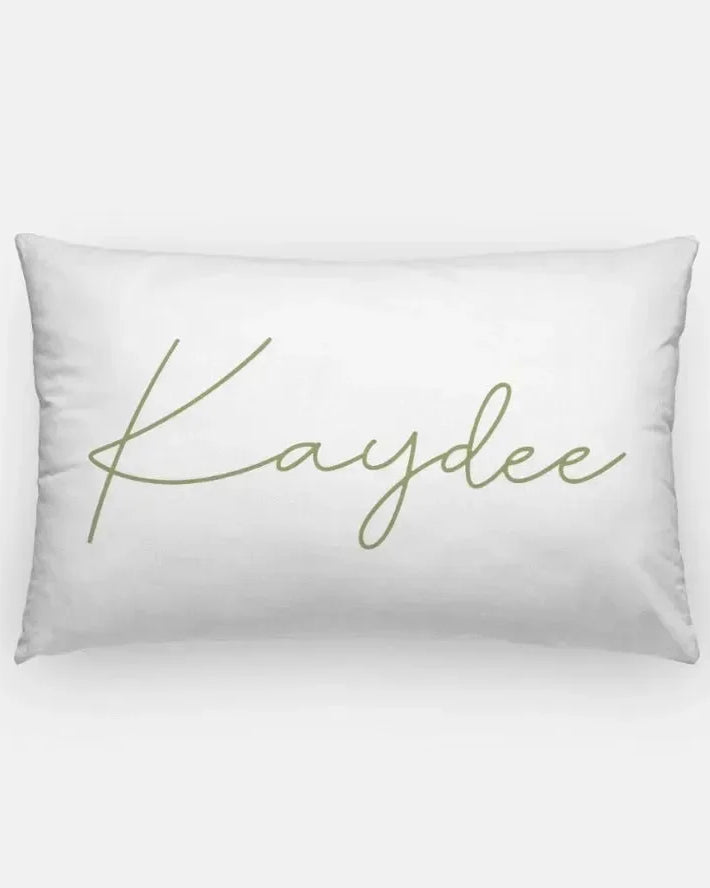 Kaydee Lumbar Pillow White Green