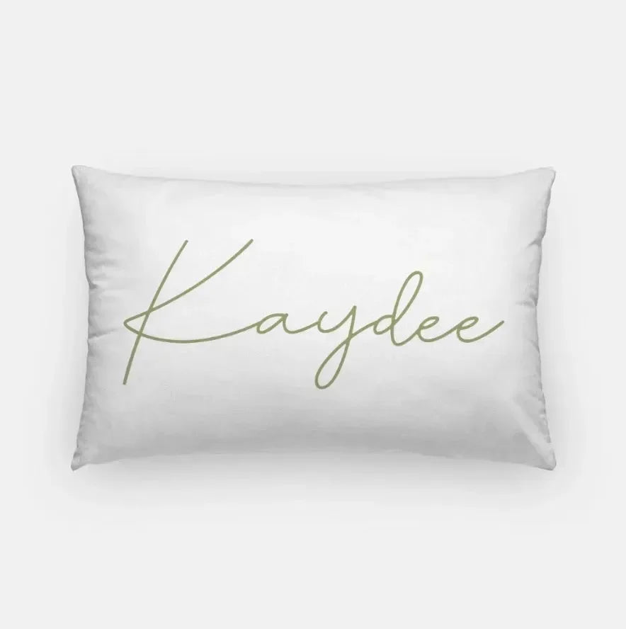 Kaydee Lumbar Pillow White Green