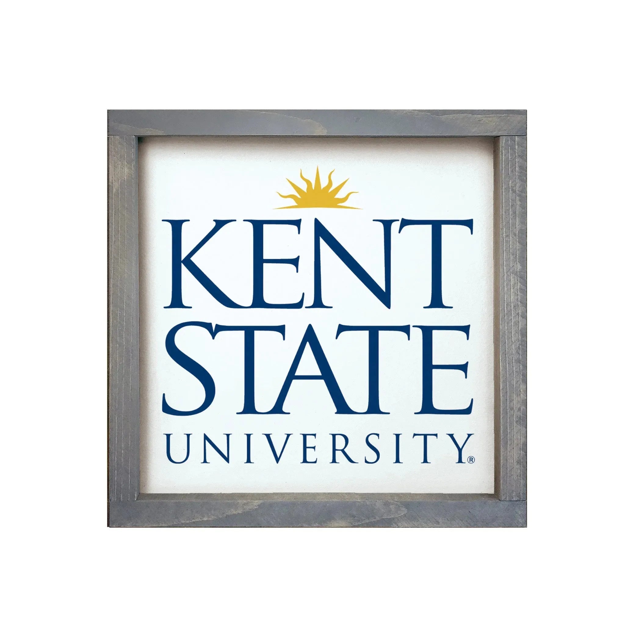 Kent State University 12x12 Traditional Wood Framed Sign Weathered Gray Wall Art & Signs