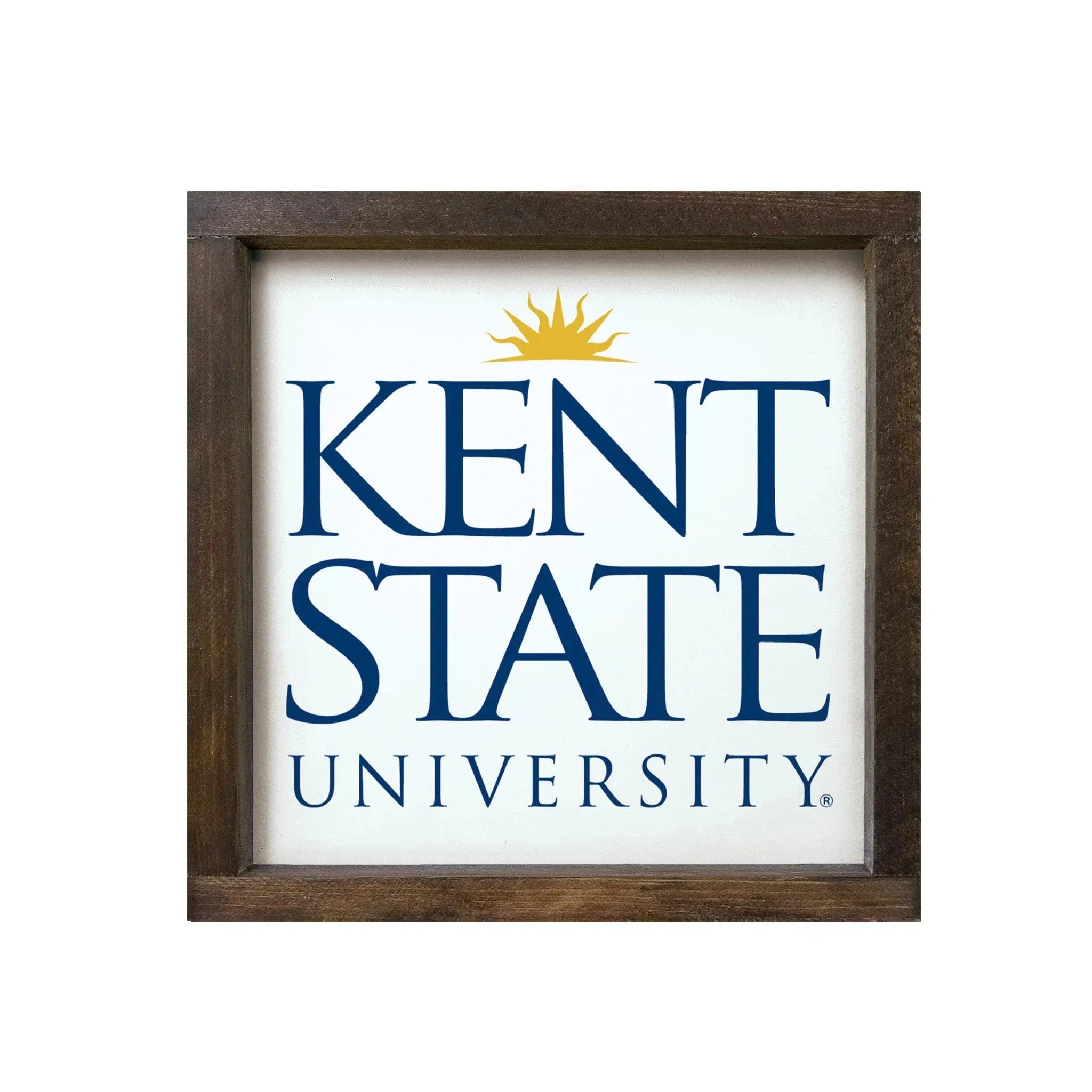 Kent State University 12x12 Traditional Wood Framed Sign Walnut Stain Wall Art & Signs
