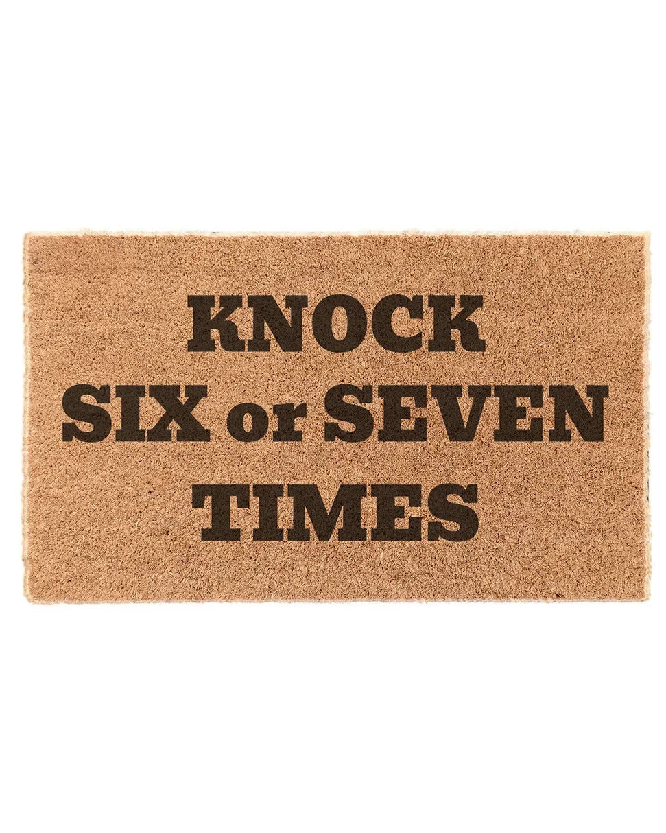 Knock Six or Seven Times Coir Doormat