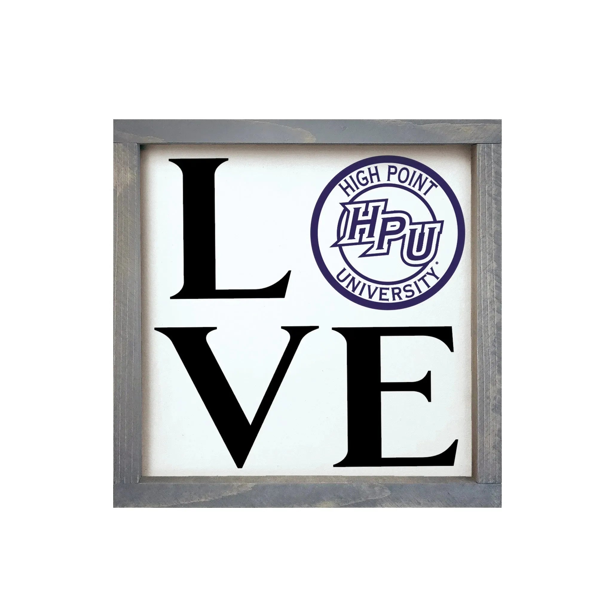 HPU 12x12 Wood Framed Sign - Purple Seal Weathered Gray Wall Art & Signs